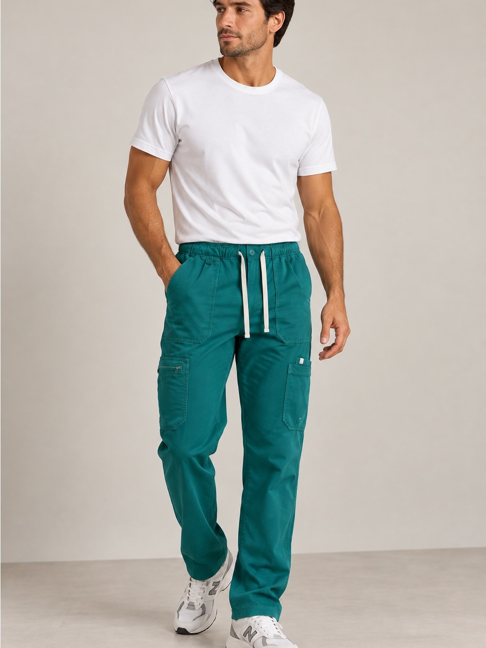FIGS Cairo Cargo Scrub Pants TM3001S Teal Technical Collection Utility M Short